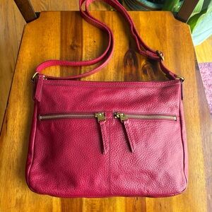 Fossil Elise bag pebbled red leather crossbody